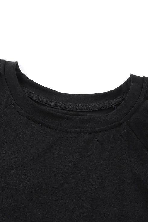 Tiered Ruffle Sleeve Round Neck Relaxed Top