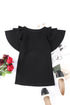 Tiered Ruffle Sleeve Round Neck Relaxed Top