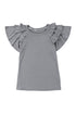 Tiered Ruffle Sleeve Round Neck Relaxed Top