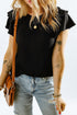 Tiered Ruffle Sleeve Round Neck Relaxed Top