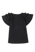Tiered Ruffle Sleeve Round Neck Relaxed Top