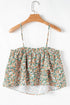 Tiered Ruffle Strap Sleeveless Woven Top