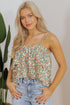 Tiered Ruffle Strap Sleeveless Woven Top