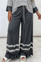 Tiered Ruffled Flowing Drape Relaxed Fit Wide Leg Pants