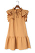 Tiered Ruffled Sleeves Mini Dress with Pockets
