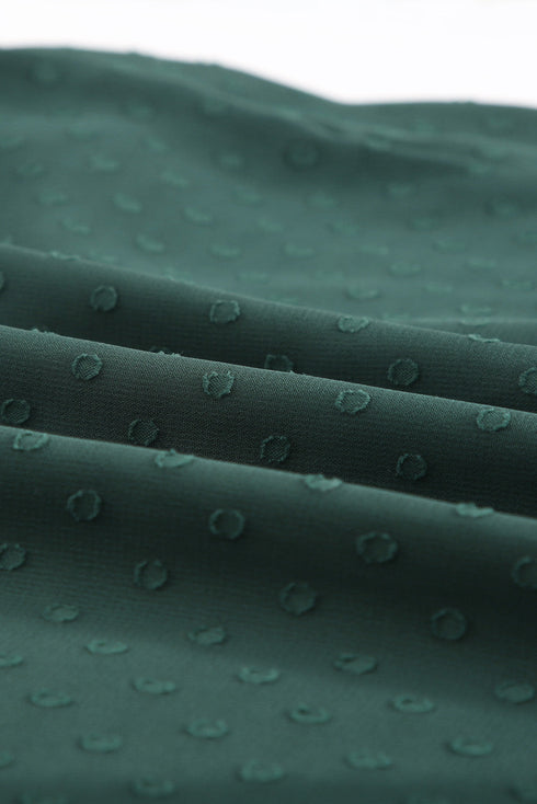 Tiered Sleeve Frilled Neck Dotted Top