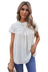 Tiered Sleeve Frilled Neck Dotted Top