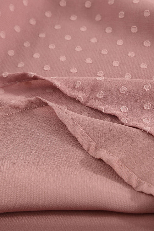 Tiered Sleeve Frilled Neck Dotted Top