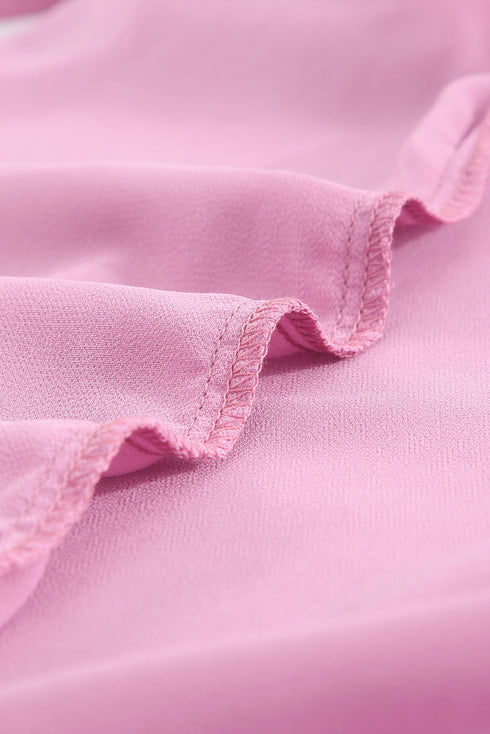 Tiered Sleeve Frilled Neck Dotted Top