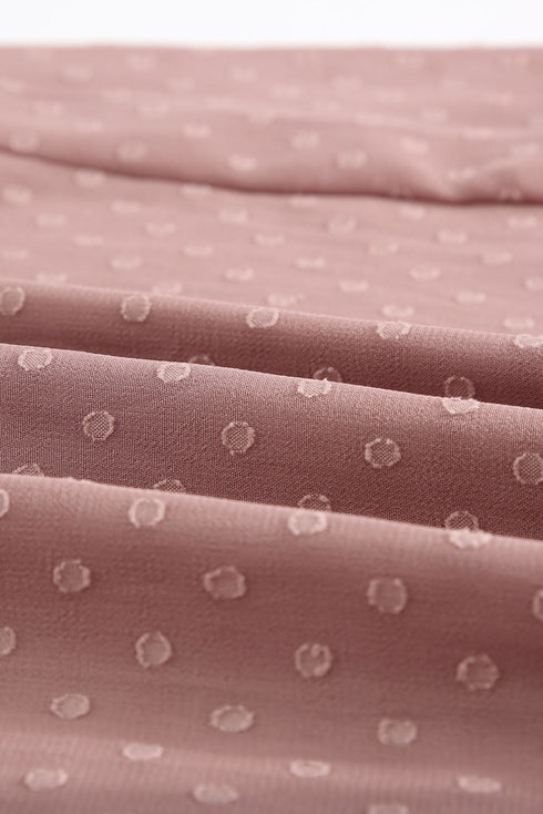 Tiered Sleeve Frilled Neck Dotted Top