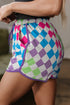 Timeless Check Print Drawstring Elastic Waist Casual Shorts