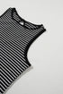 Timeless Striped High Neck Ribbed Knit Tank Top