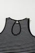 Timeless Striped High Neck Ribbed Knit Tank Top
