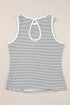 Timeless Striped High Neck Ribbed Knit Tank Top