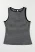 Timeless Striped High Neck Ribbed Knit Tank Top