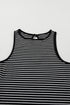 Timeless Striped High Neck Ribbed Knit Tank Top