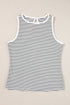 Timeless Striped High Neck Ribbed Knit Tank Top