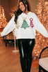 Tinsel Christmas Tree Graphic Crewneck Cozy Sweatshirt