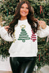 Tinsel Christmas Tree Graphic Crewneck Cozy Sweatshirt