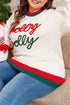Tinsel Graphic Letter Print Blocked Trim Drop Shoulder Sweater