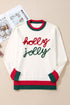 Tinsel Graphic Letter Print Blocked Trim Drop Shoulder Sweater