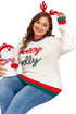 Tinsel Graphic Letter Print Blocked Trim Drop Shoulder Sweater