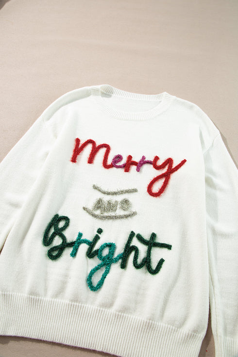 Tinsel Merry and Bright Graphic Christmas Sweater