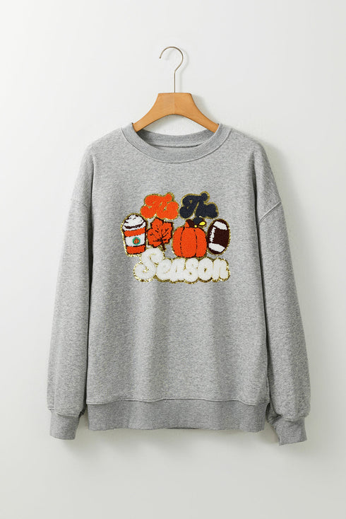 Tis The Season Chenille Patch Graphic Sweatshirt