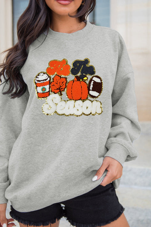 Tis The Season Chenille Patch Graphic Sweatshirt