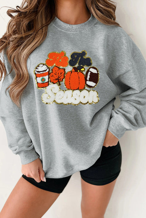 Tis The Season Chenille Patch Graphic Sweatshirt