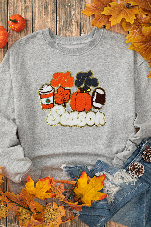 Tis The Season Chenille Patch Graphic Sweatshirt