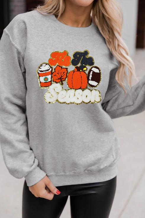 Tis The Season Chenille Patch Graphic Sweatshirt