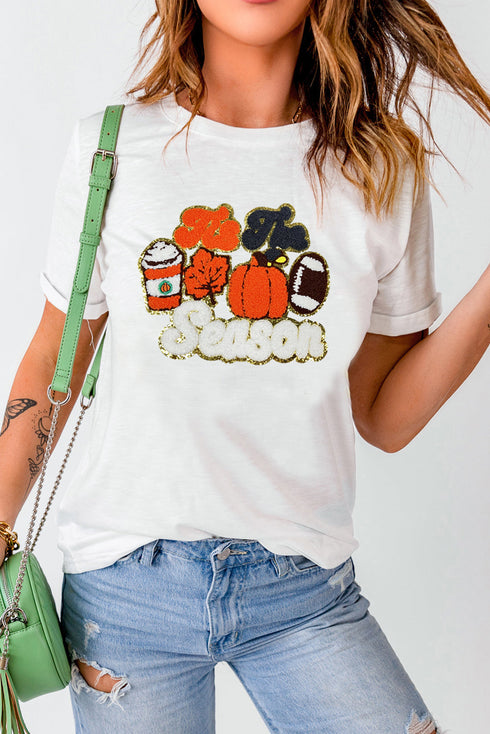 Tis The Season Patch Graphic Short Sleeve T-Shirt