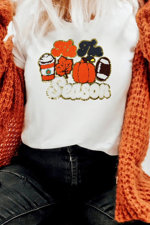Tis The Season Patch Graphic Short Sleeve T-Shirt