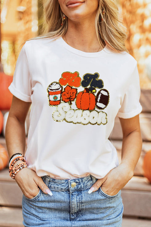 Tis The Season Patch Graphic Short Sleeve T-Shirt