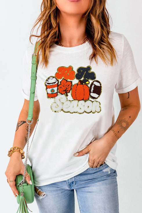 Tis The Season Patch Graphic Short Sleeve T-Shirt