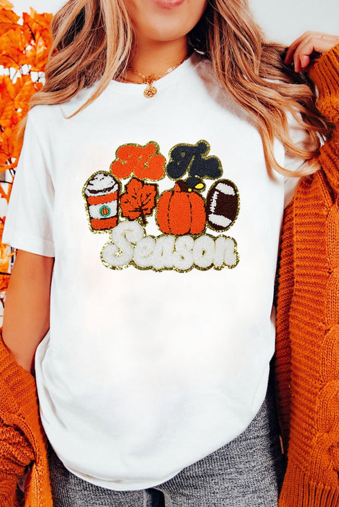 Tis The Season Patch Graphic Short Sleeve T-Shirt