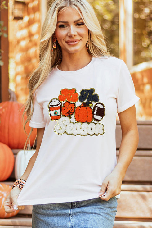 Tis The Season Patch Graphic Short Sleeve T-Shirt