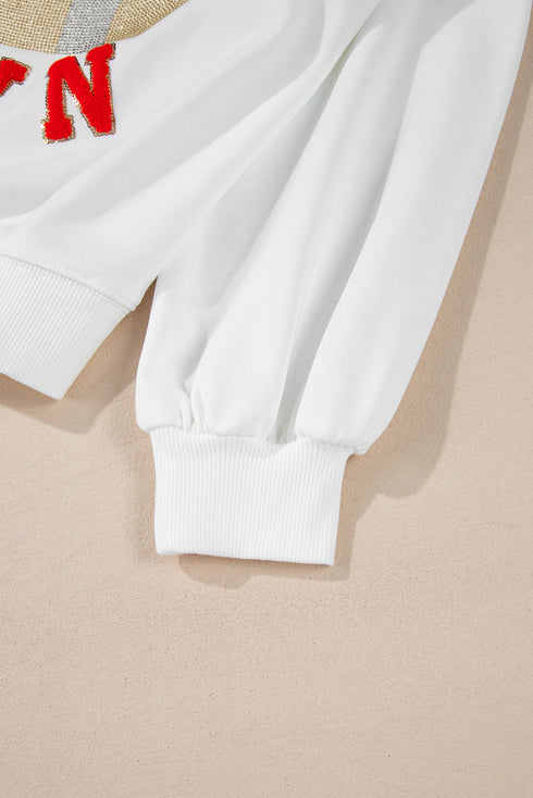 TOUCH DOWN Football Graphic Pullover Sweatshirt