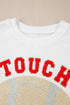 TOUCH DOWN Football Graphic Pullover Sweatshirt