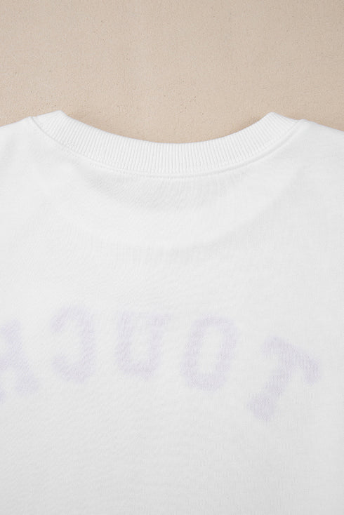 TOUCH DOWN Football Graphic Pullover Sweatshirt