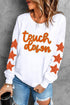 Touch Down Graphic Star Sleeve Pullover Sweatshirt
