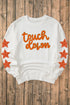 Touch Down Graphic Star Sleeve Pullover Sweatshirt