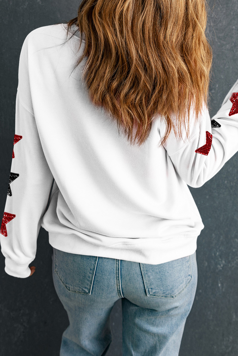 Touch Down Sequin Graphic Crew Neck Sweatshirt