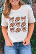 Touchdown And Tiaras Football Bows Graphic Game Day Tee