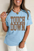 Touchdown Polka Dot Letter Print Crew Neck T Shirt