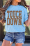 Touchdown Polka Dot Letter Print Crew Neck T Shirt