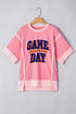 Touchdown Style Game Day Football Graphic Raw Seam Tee