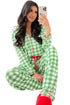 Traditional Plaid Print Notched Collar Long Sleeve Pajama Set