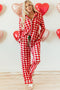 Traditional Plaid Print Notched Collar Long Sleeve Pajama Set